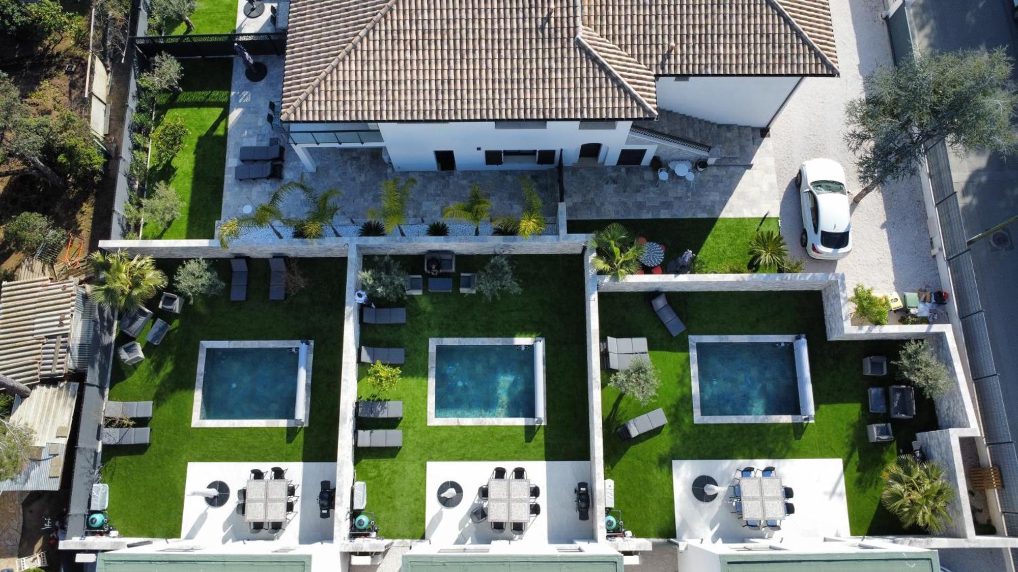 Etoile Du Berger Saint Aygulf 3 Villas Et 4 Appartements Jardin Individuel Et Piscine Chauffee En Saison - La Mer Et Les Plages 450 M Buitenkant foto
